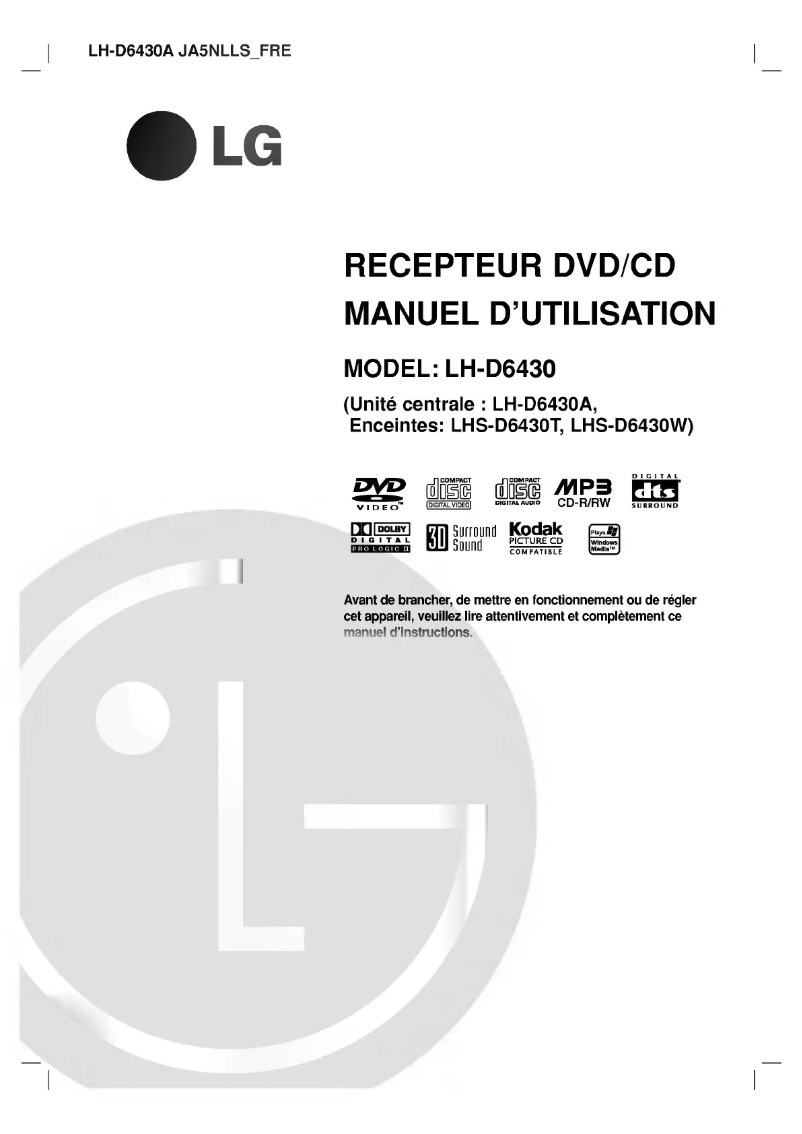Image de la première page du manuel de l'appareil LH-D6430A