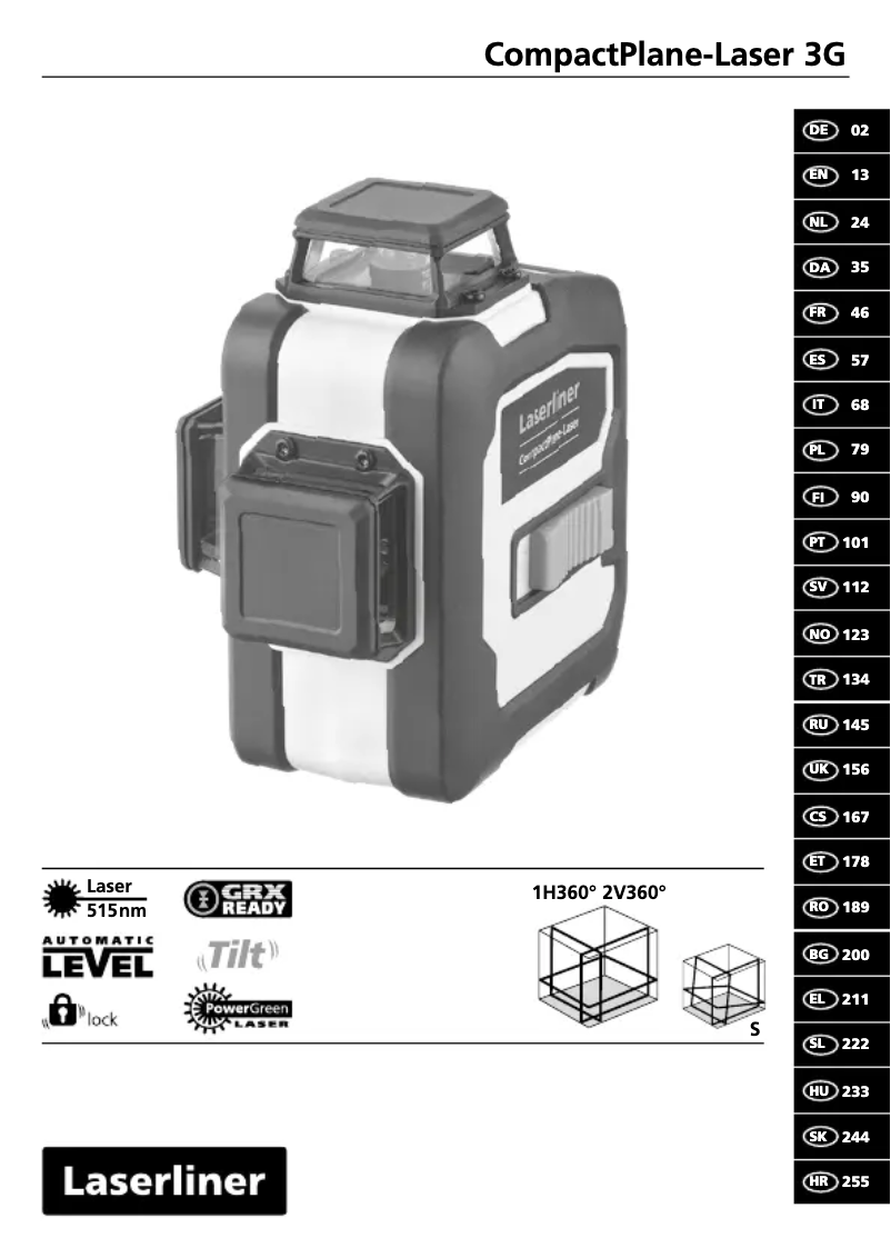 Page 1 de la notice Manuel utilisateur Laserliner CompactPlane-Laser 3G