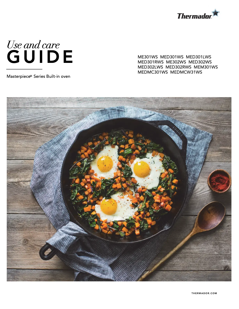 Page 1 de la notice Manuel d'utilisation et d'entretien Thermador ME301WS