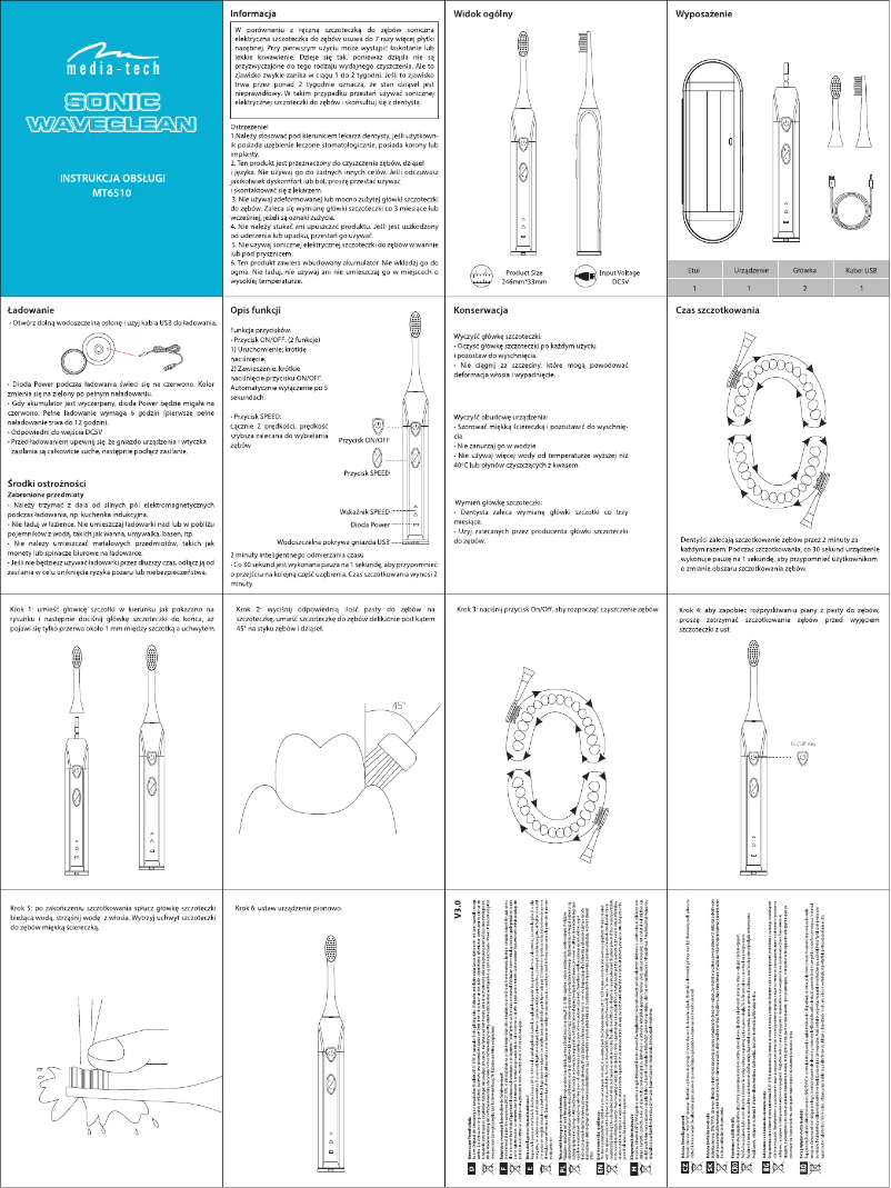 Page 1 de la notice Manuel utilisateur Media-Tech Sonic WaveClean MT6510