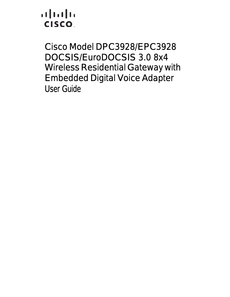 Page 1 de la notice Manuel utilisateur Cisco DPC3928