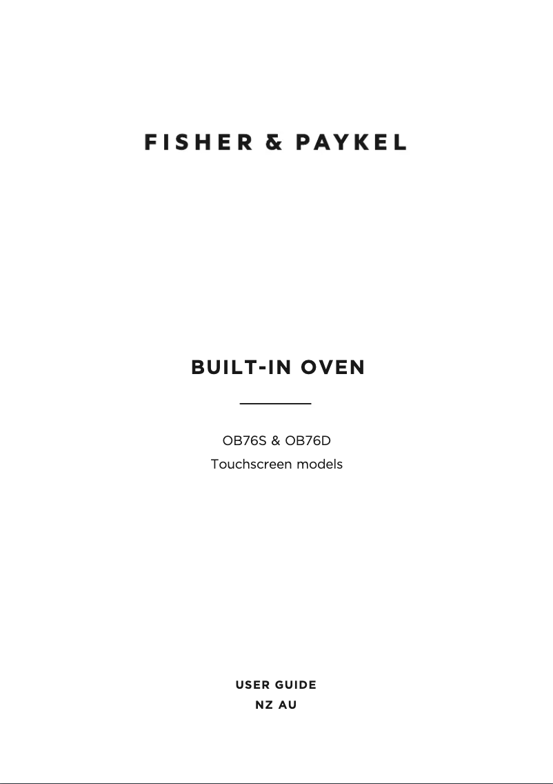 Page 1 de la notice Manuel utilisateur Fisher & Paykel OB76SDPTDX2