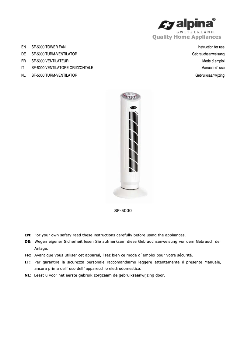 Página 1 del manual Manual de usuario Alpine SF 5000