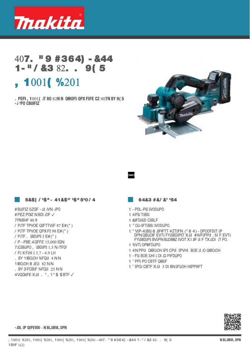Página 1 del manual Manual de usuario Makita KP001GD201