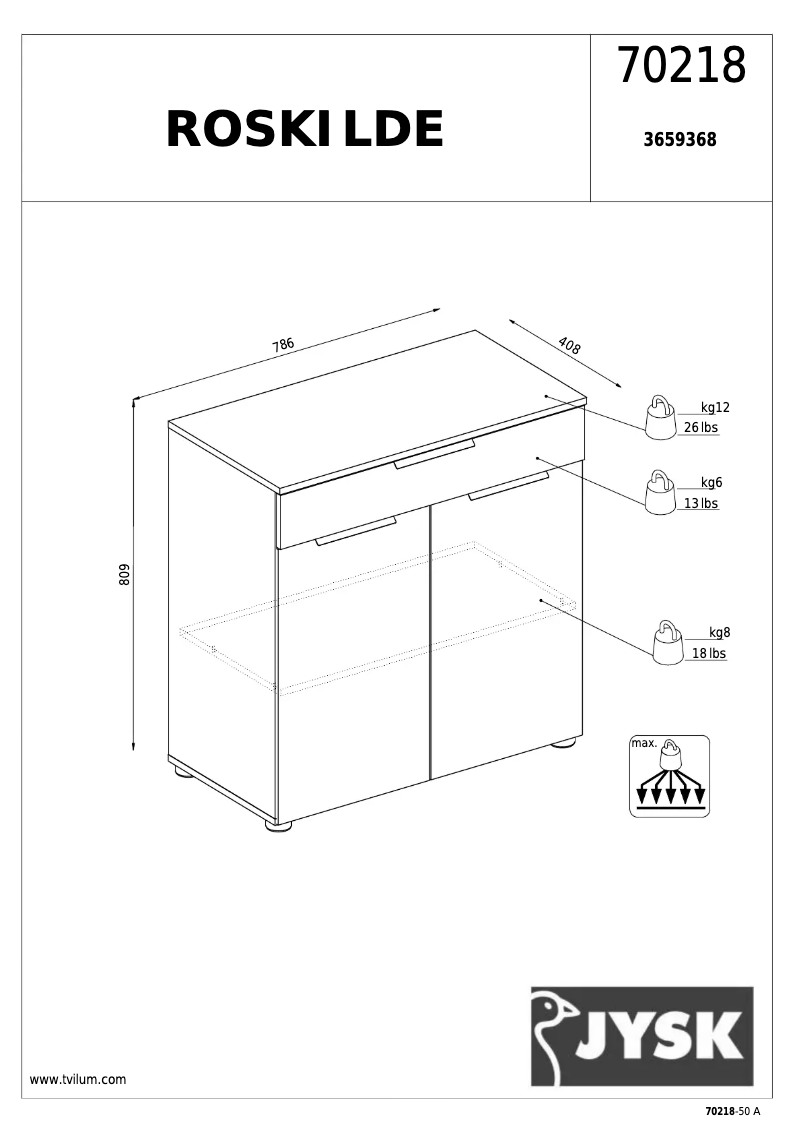 Page n°1 - Manuel utilisateur JYSK Roskilde (79x81x41)
