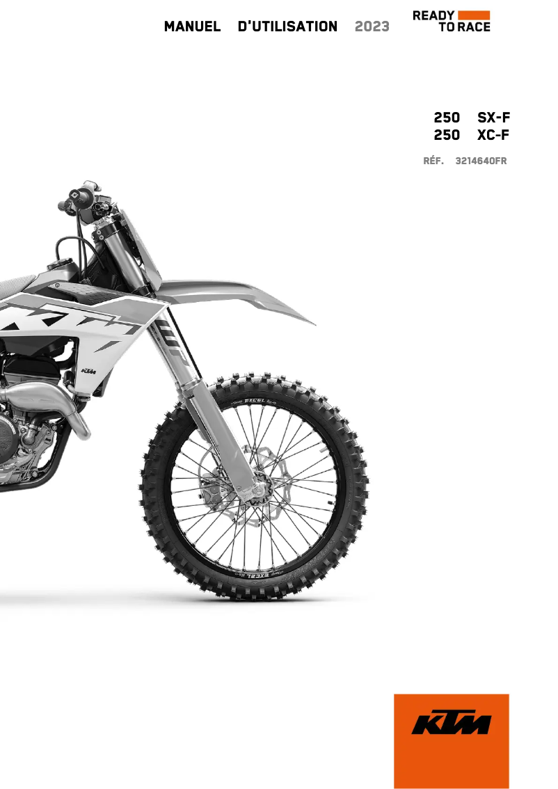 Page 1 de la notice Manuel utilisateur KTM 250 XC-F (2023)