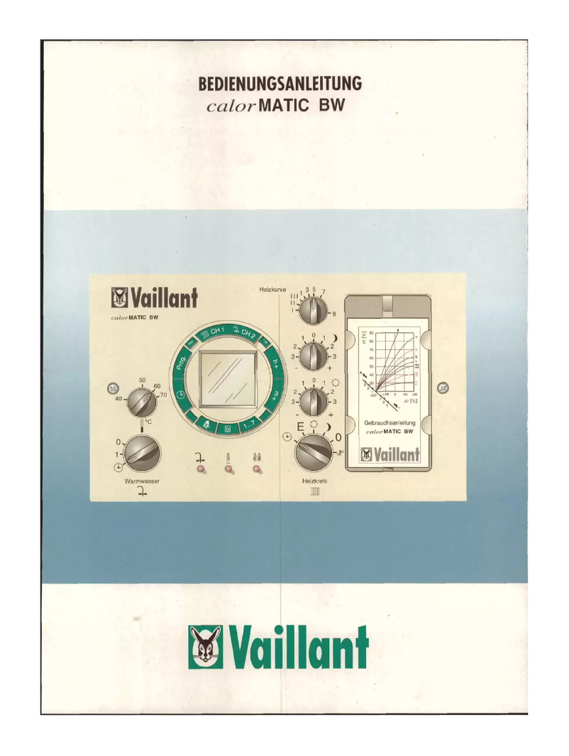 Page n°1 - Manuel utilisateur Vaillant CalorMATIC BW