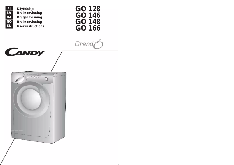 Page 1 de la notice Manuel utilisateur Candy GO 166-86S