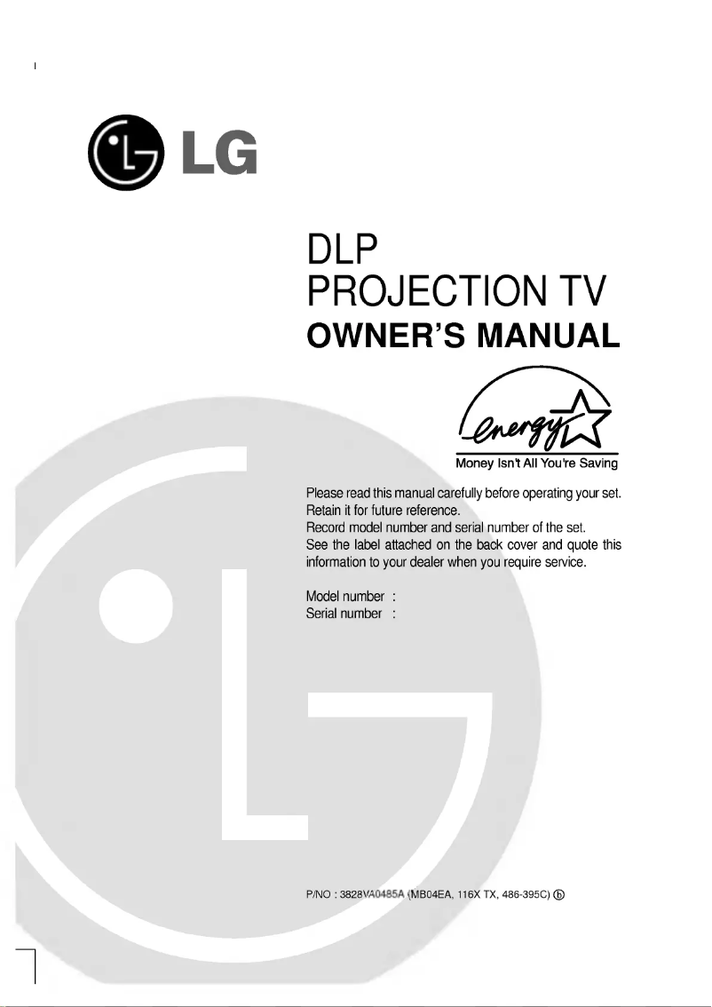 Page 1 de la notice Manuel utilisateur LG DT-62SZ71DB