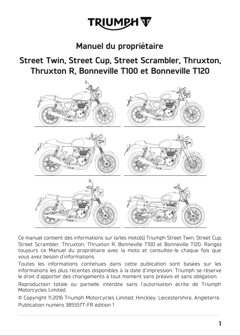 Imagen de la primera página del manual del dispositivo Bonneville T100