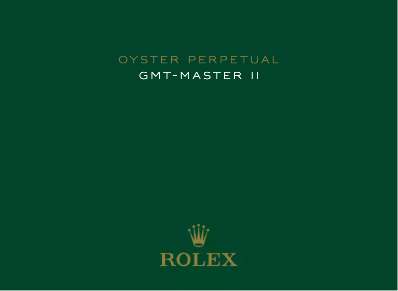 Page n°1 - Manuel utilisateur Rolex GMT-Master II