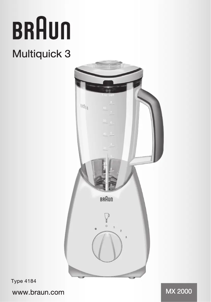 Page 1 de la notice Manuel utilisateur Braun Multiquick 3 MX 2000