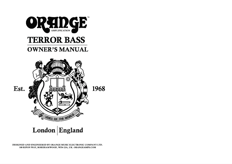 Page n°1 - Manuel utilisateur Orange Terror Bass
