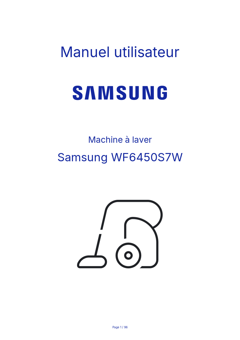 Page n°1 - Manuel utilisateur Samsung WF6450S7W