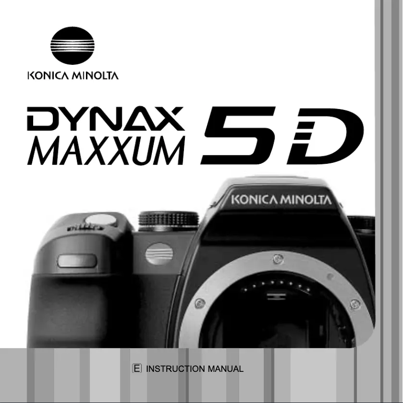 Page n°1 - Manuel utilisateur Konica Minolta Minolta DYNAX MAXXUM 5D