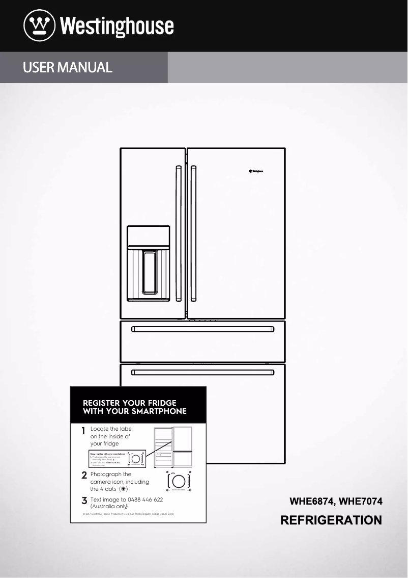 Page 1 de la notice Manuel utilisateur Westinghouse WHE6874SA