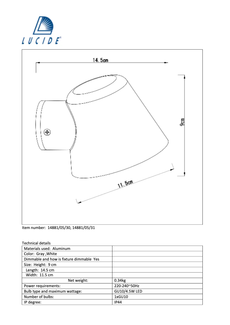Image de la première page du manuel de l'appareil Dingo-LED