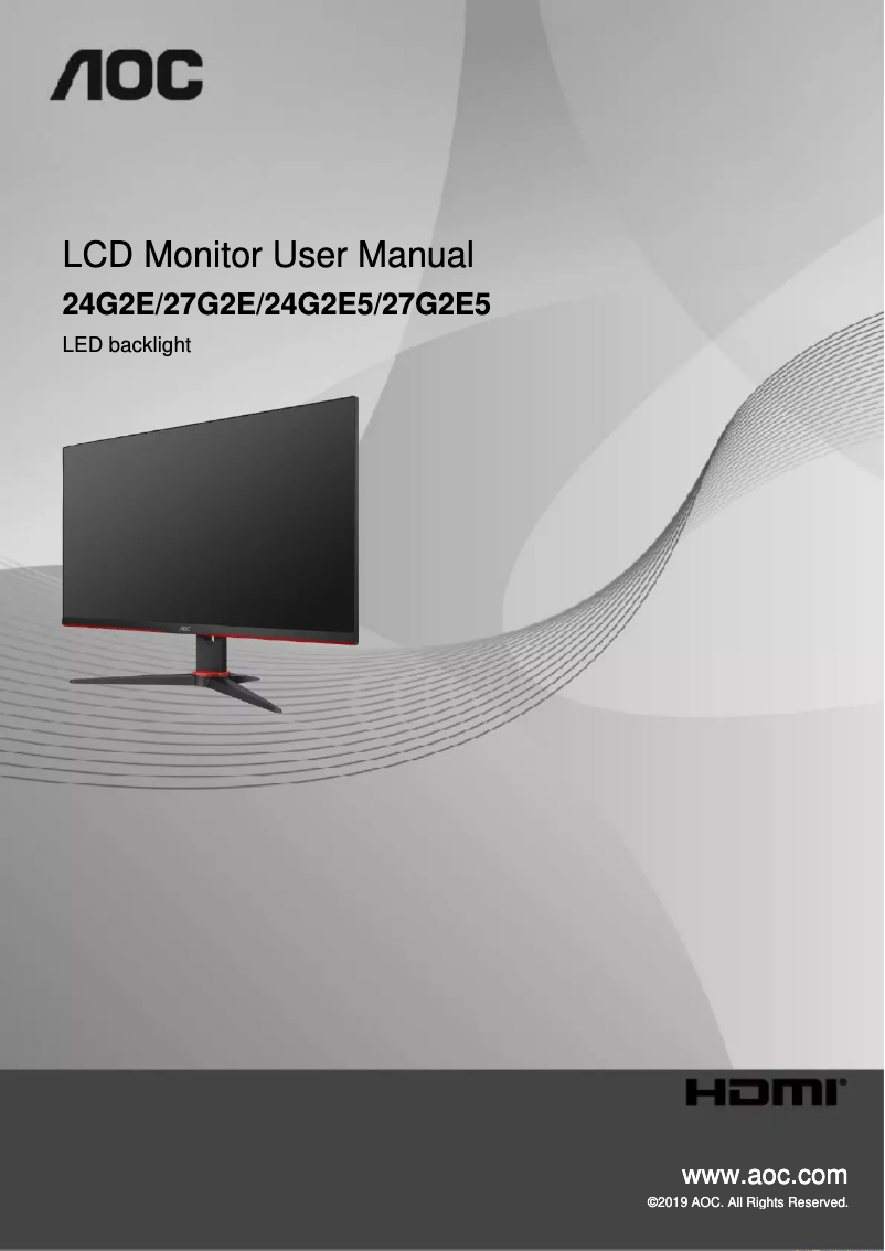 Page 1 de la notice Manuel utilisateur AOC 27G2E5