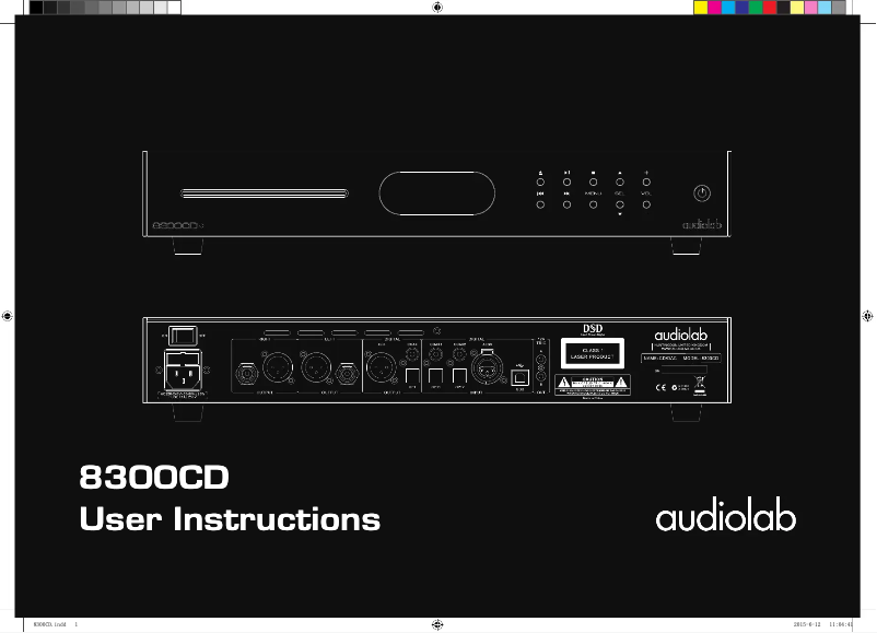 Page 1 de la notice Manuel utilisateur Audiolab 8300CD