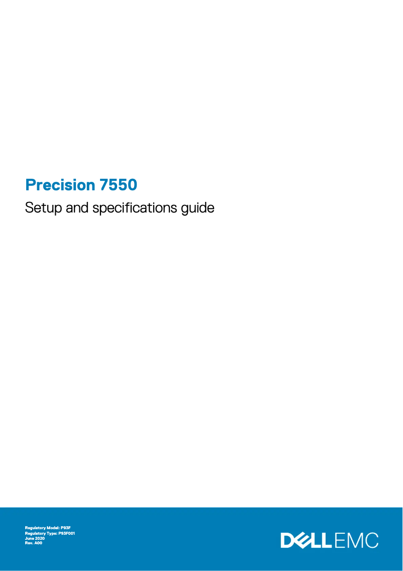 Page n°1 - Manuel utilisateur Dell Precision 7550