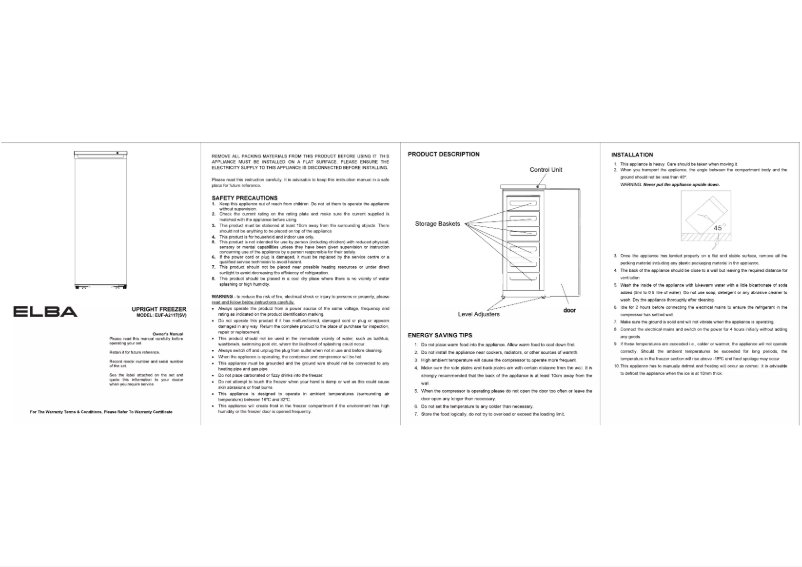 Image de la première page du manuel de l'appareil EUF-A2117(SV)