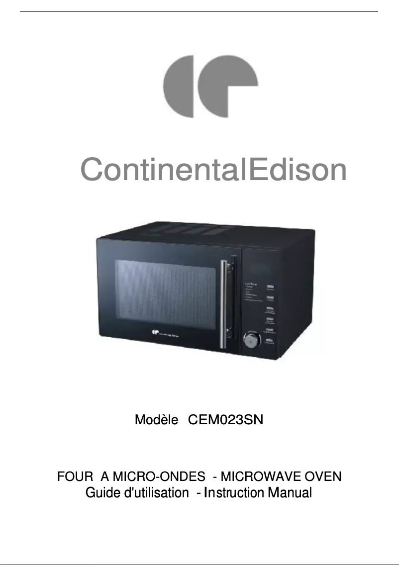 Image de la première page du manuel de l'appareil CEM023SN