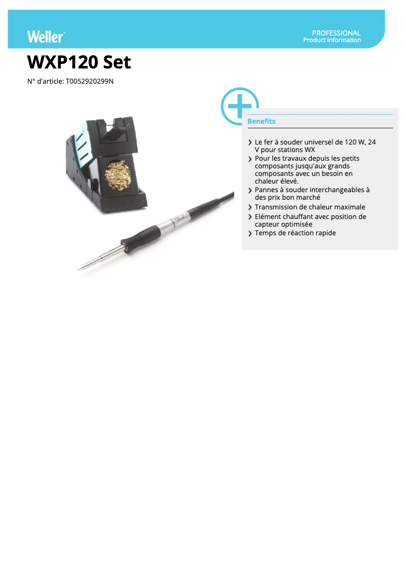 Image de la première page du manuel de l'appareil WXP 120