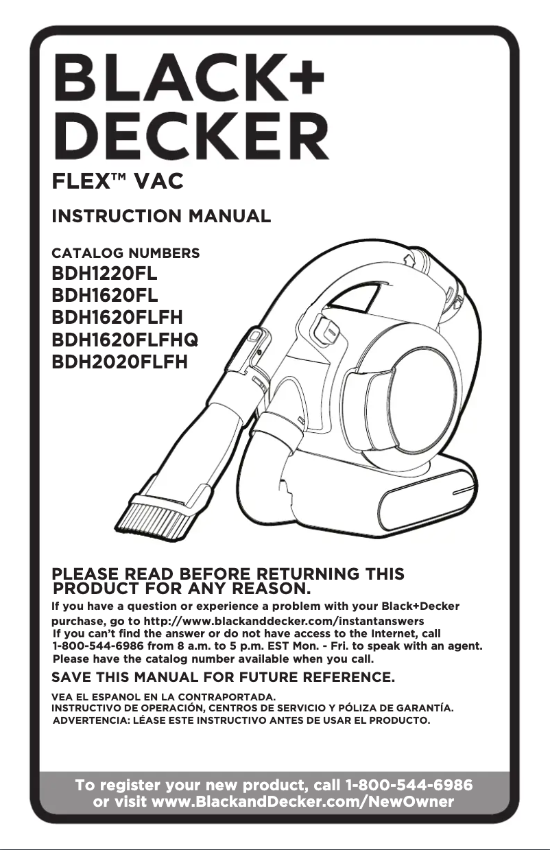 Page 1 de la notice Manuel utilisateur Black & Decker BDH2020FLFH