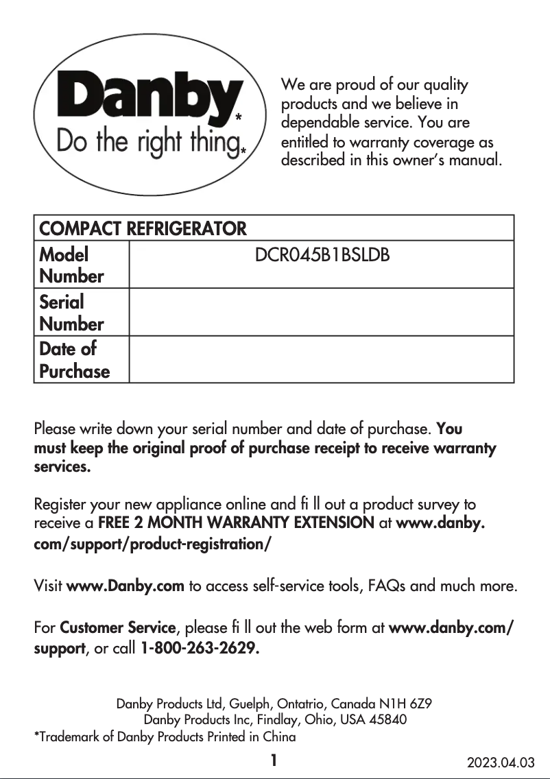 Imagen de la primera página del manual del dispositivo DCR045B1BDB-3