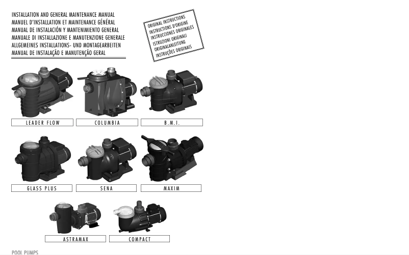Page n°1 - Manuel utilisateur AstralPool ARAL C 3000