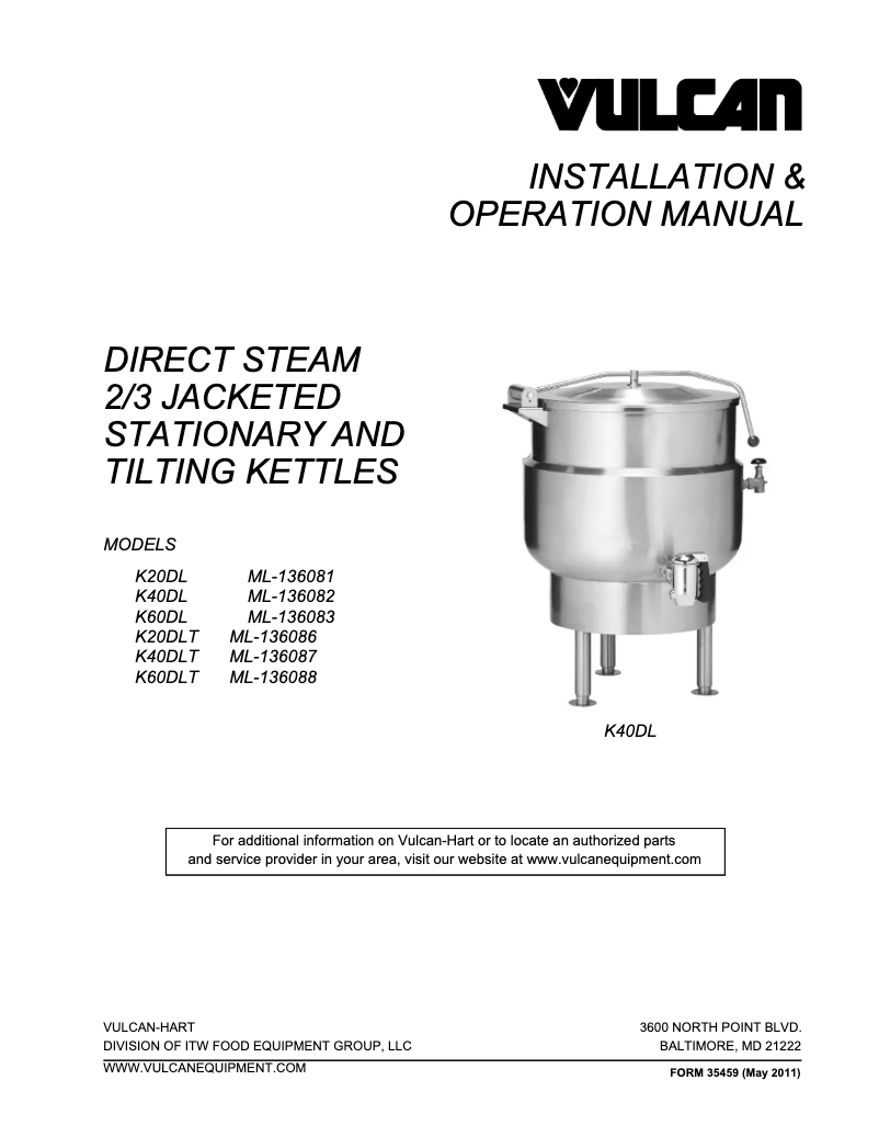 Image de la première page du manuel de l'appareil K40DLT