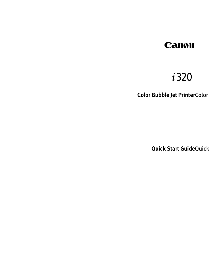 Page 1 de la notice Manuel utilisateur Canon Bubble Jet i320