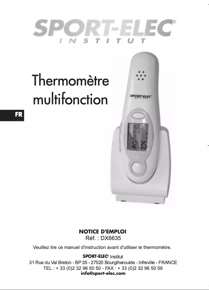 Image de la première page du manuel de l'appareil DX6635