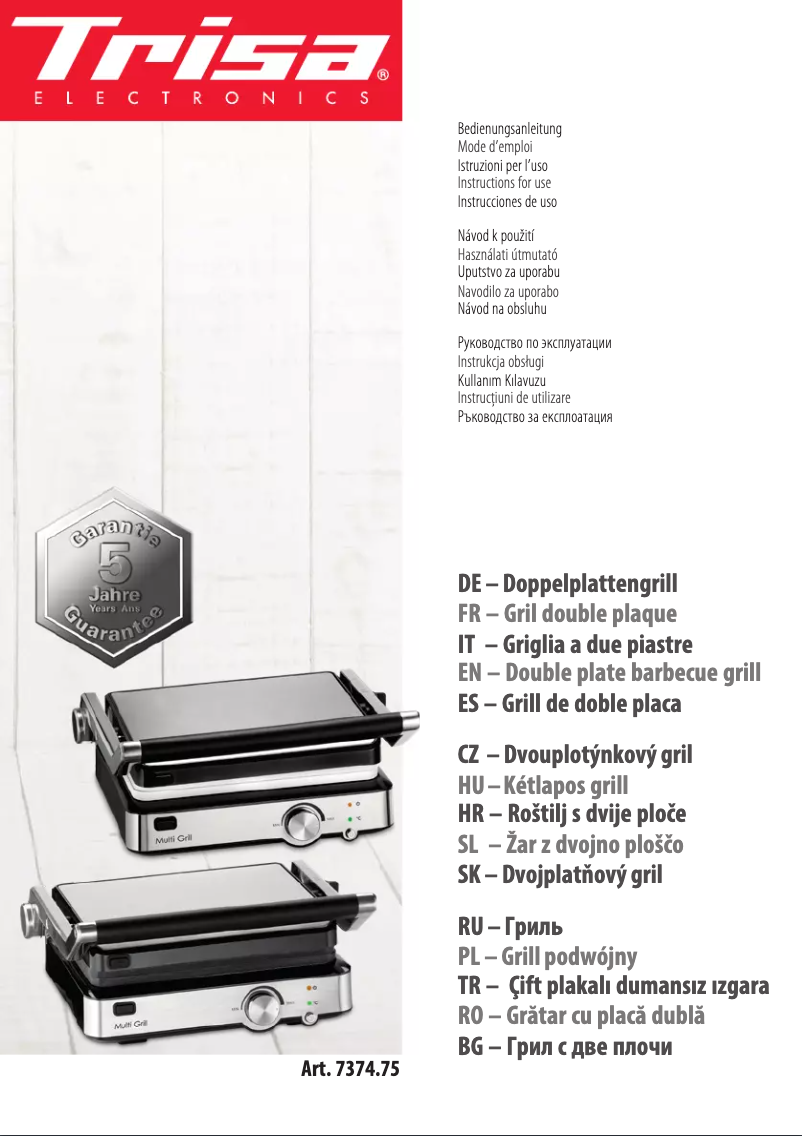 Imagen de la primera página del manual del dispositivo Multi Grill