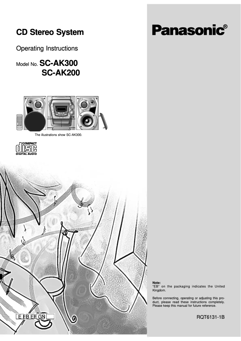 Page 1 de la notice Manuel utilisateur Panasonic SC-AK300