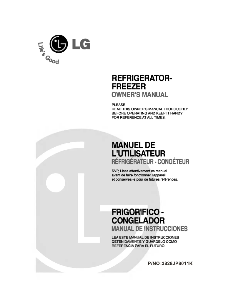 Page 1 de la notice Manuel utilisateur LG GN-292QCK