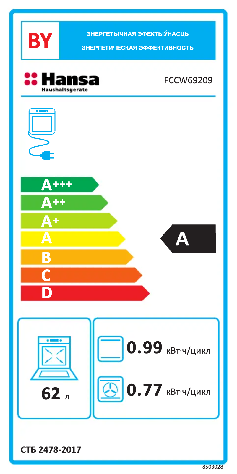 Page 1 de la notice Manuel utilisateur Hansa FCCW69209