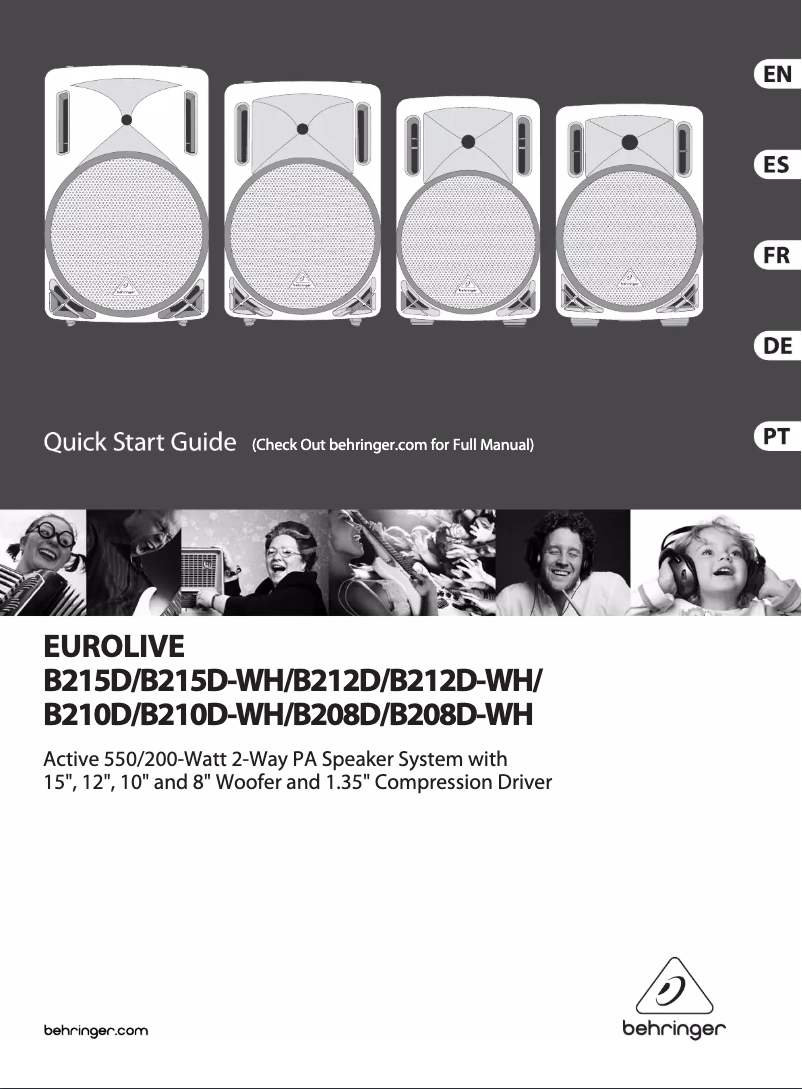 Page n°1 - Manuel utilisateur Behringer Eurolive B212D