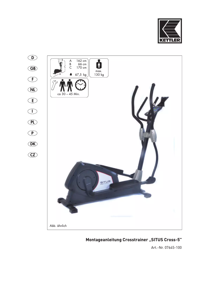 Página 1 del manual Manual de usuario Kettler SITUS Cross-5