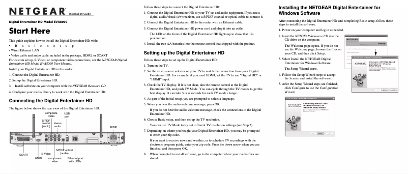 Página 1 del manual Guía de instalación Netgear EVA8000