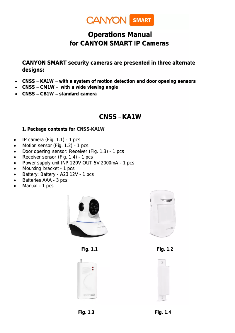 Image de la première page du manuel de l'appareil CNSS-CB1W