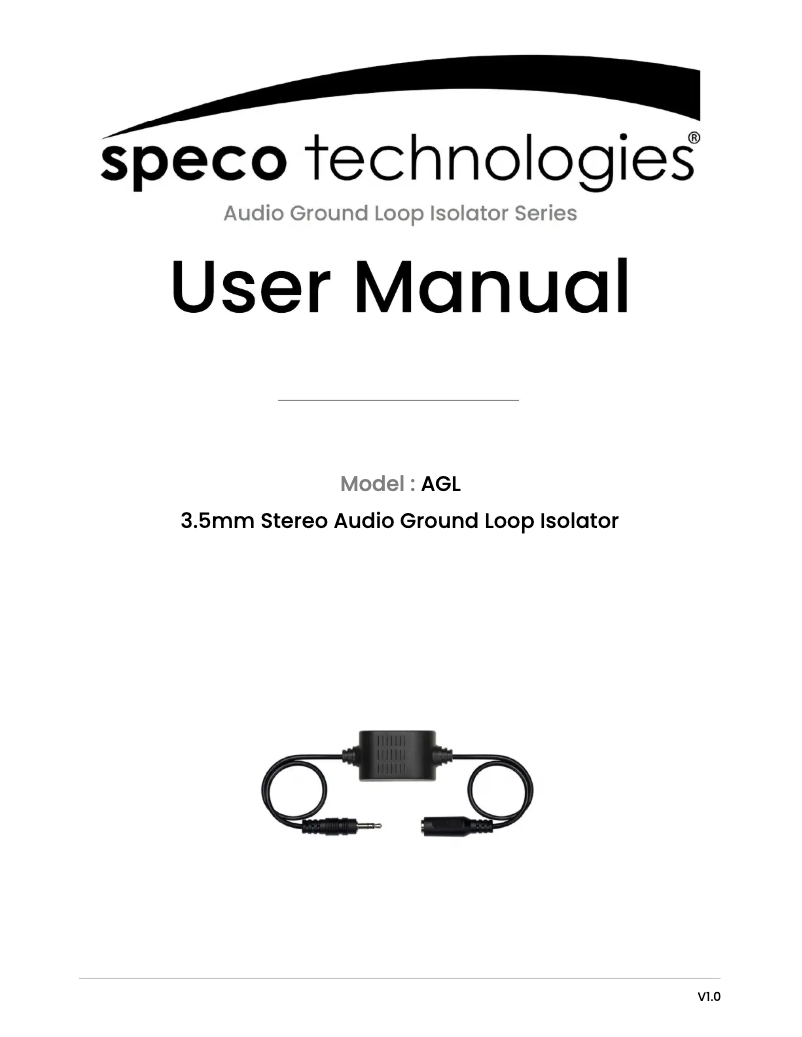 Image de la première page du manuel de l'appareil AGL