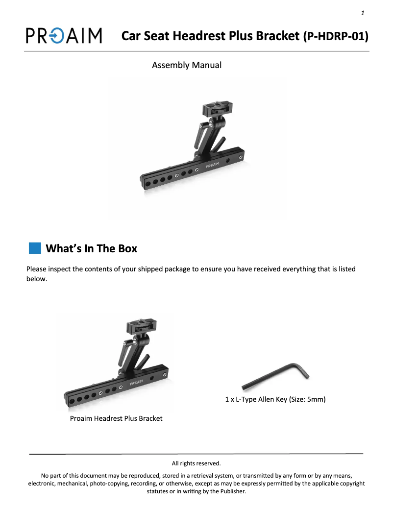 Página 1 del manual Manual de usuario Proaim P-HDRP-01