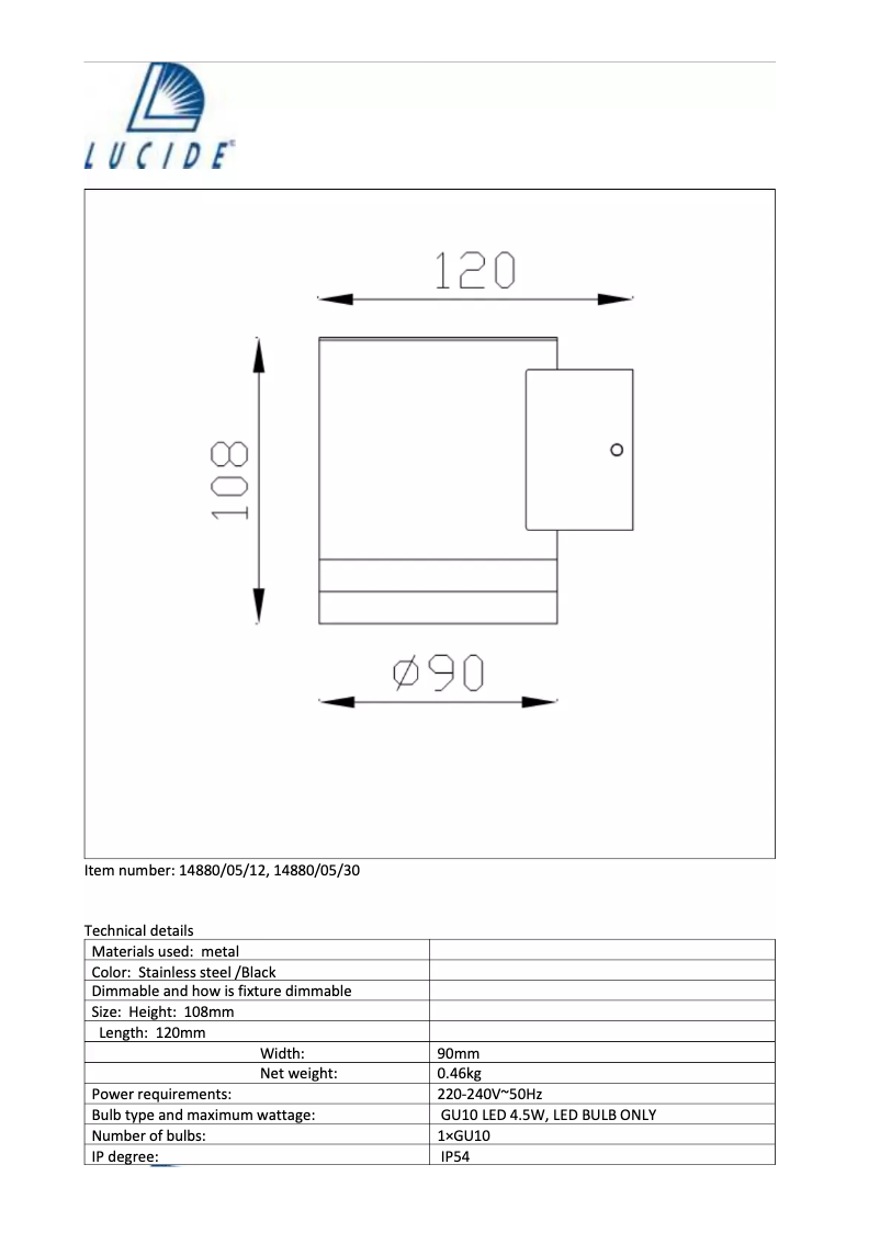 Page n°1 - Manuel utilisateur Eglo Baso-LED