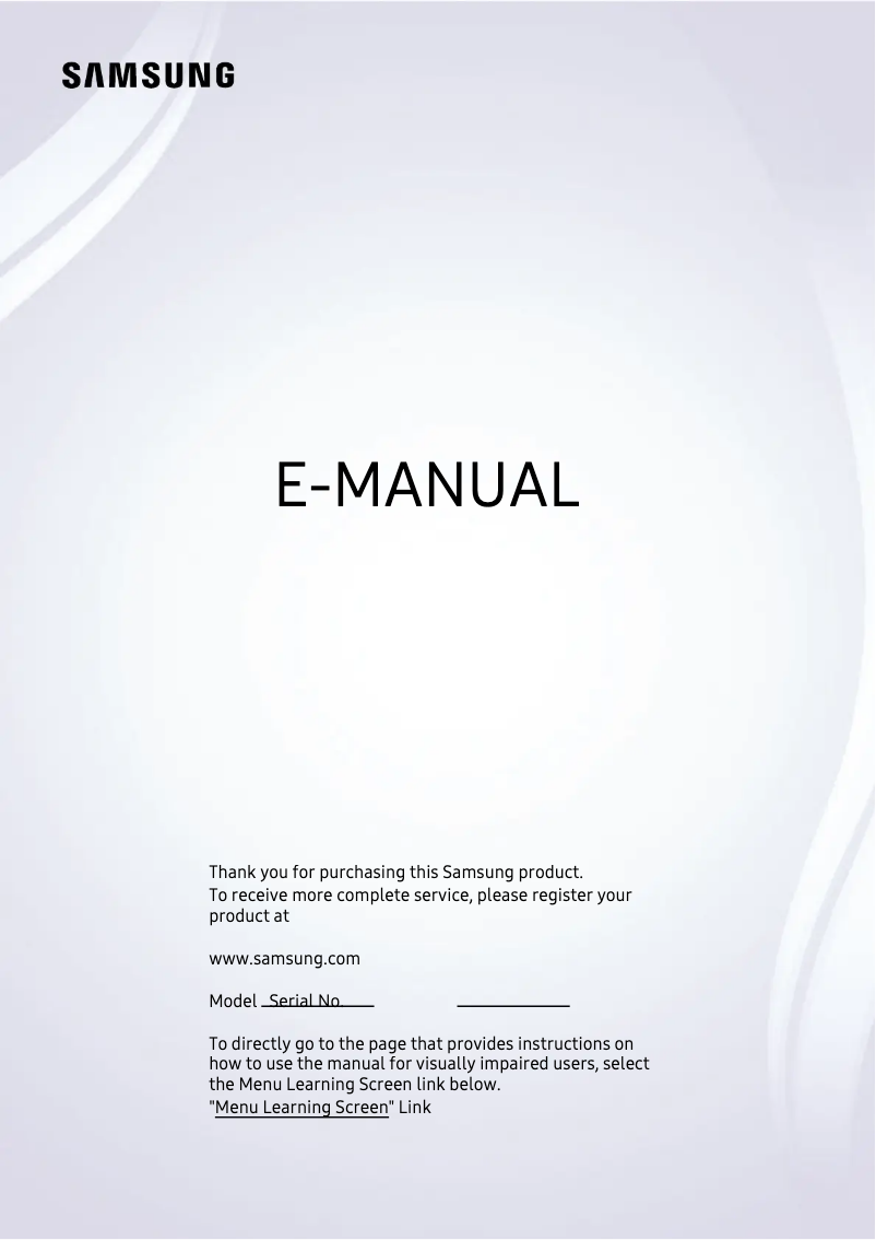 Page 1 de la notice Manuel utilisateur Samsung UE43TU7160U