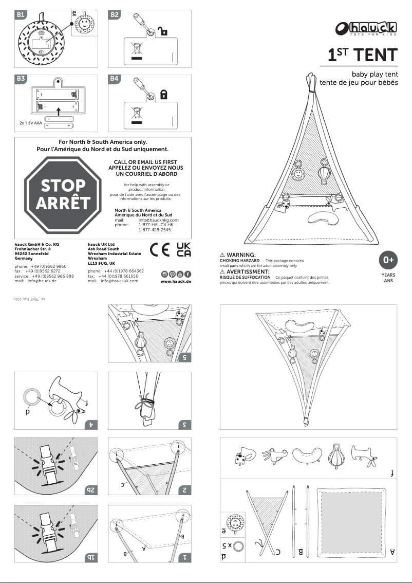 Page 1 de la notice Manuel utilisateur Hauck 1st Tent