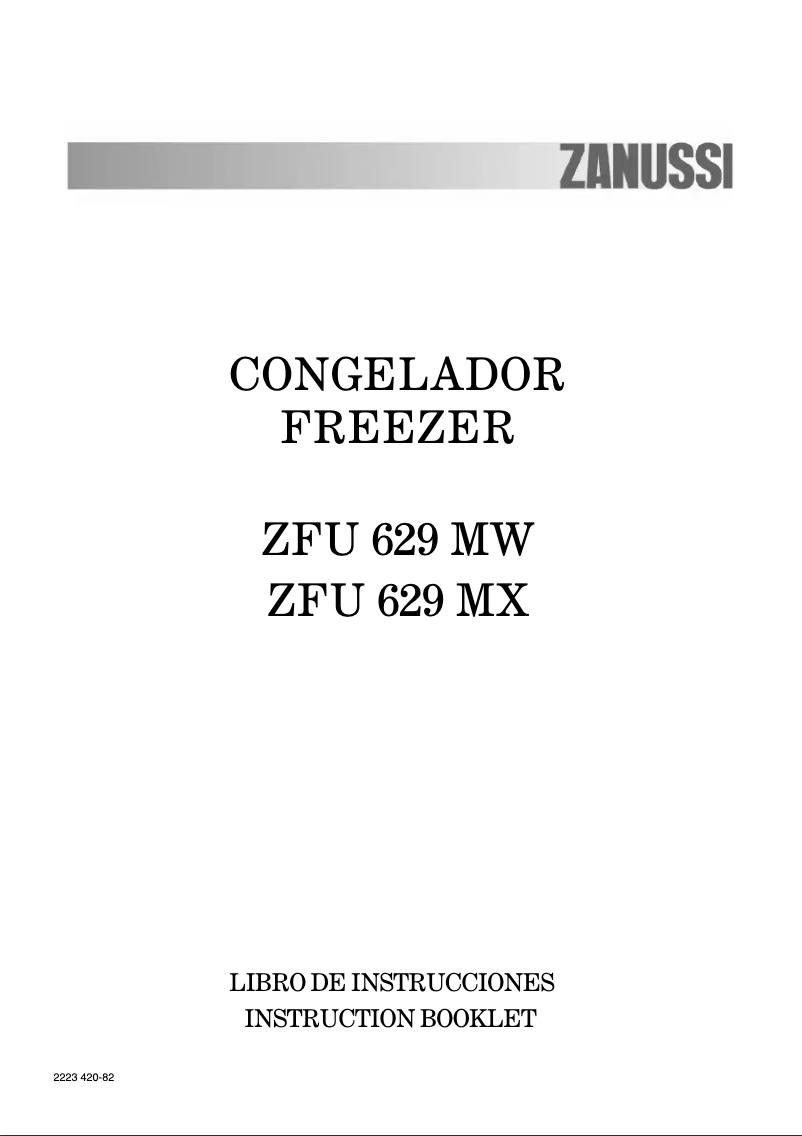 Page n°1 - Manuel utilisateur Zanussi ZFU 629 MX