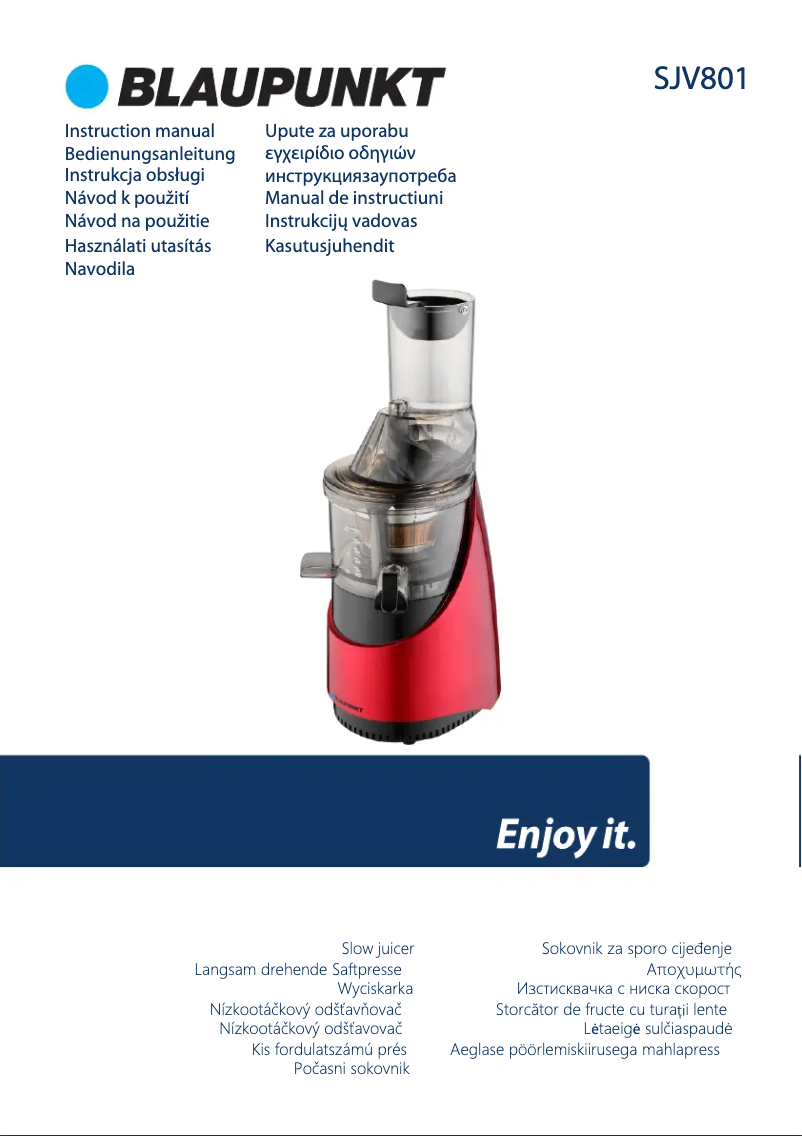 Image de la première page du manuel de l'appareil SJV801