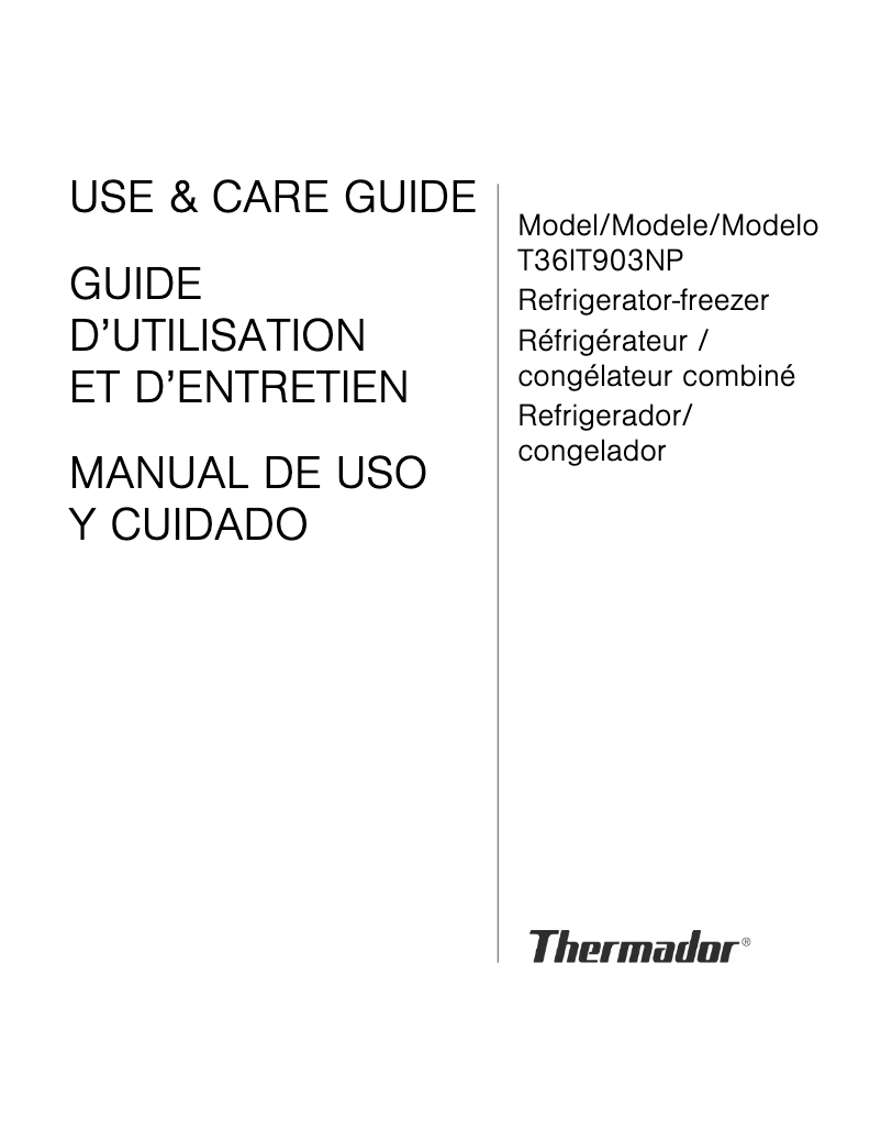 Page n°1 - Manuel utilisateur Thermador T36IT903NP