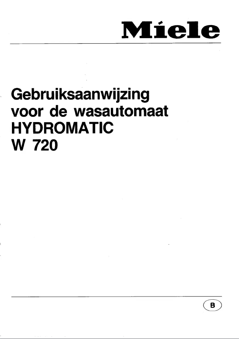 Página 1 del manual Manual de usuario Miele W 720
